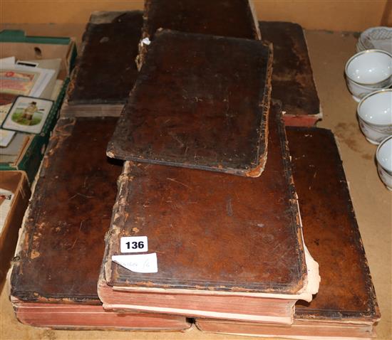 6 leather Antiquarian books